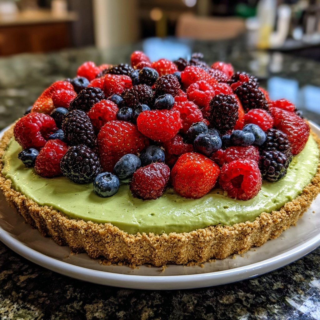 Avocado Lime Tart with Berries