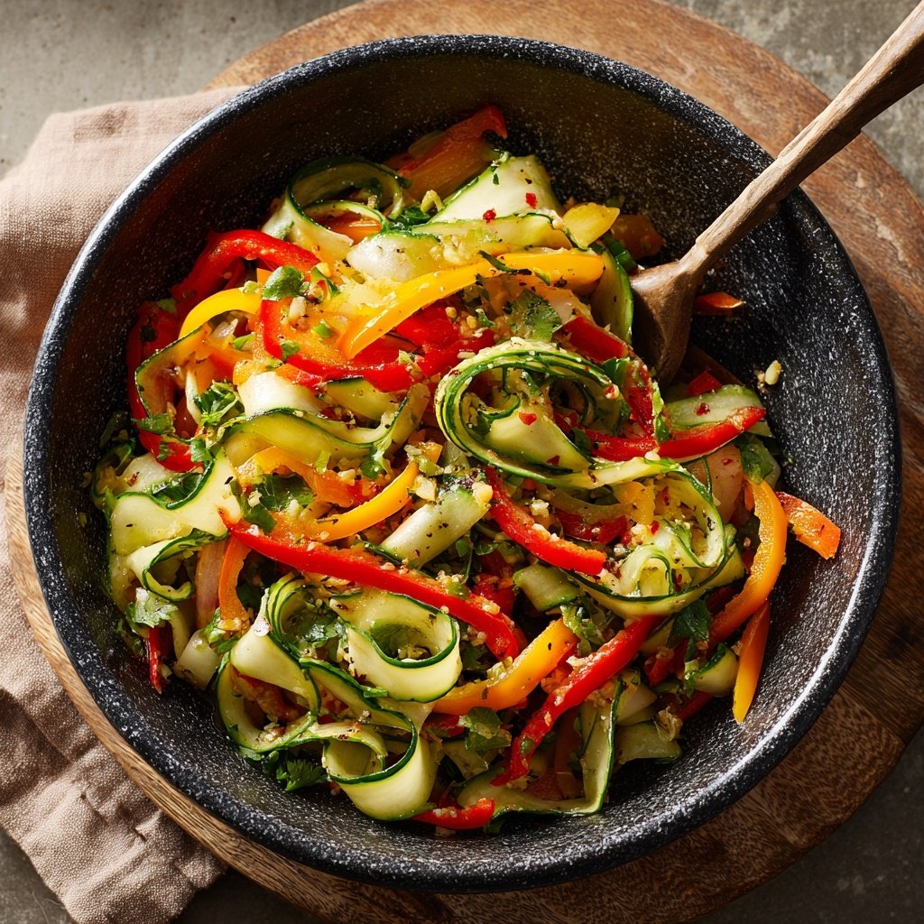 Tangy Cucumber Slaw with Peppers