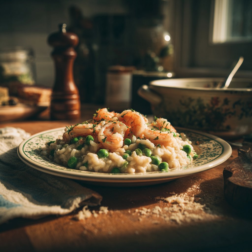 Creamy Shrimp and Pea Risotto