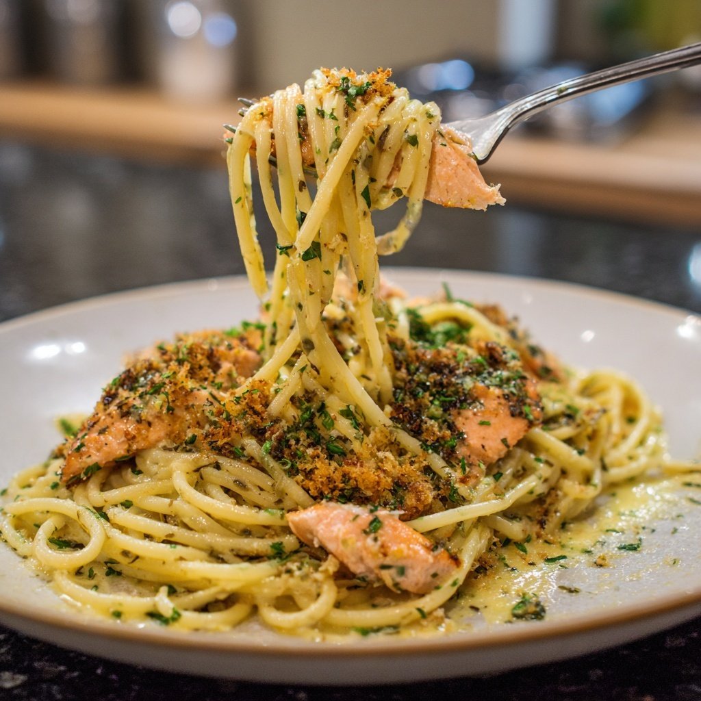 Spaghetti with Lemon Salmon