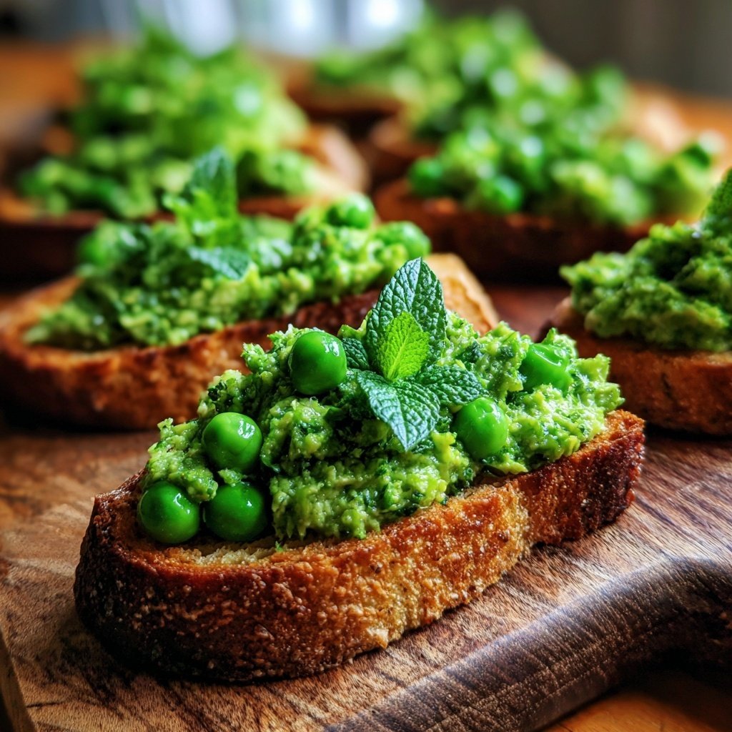 Pea and Mint Crostini